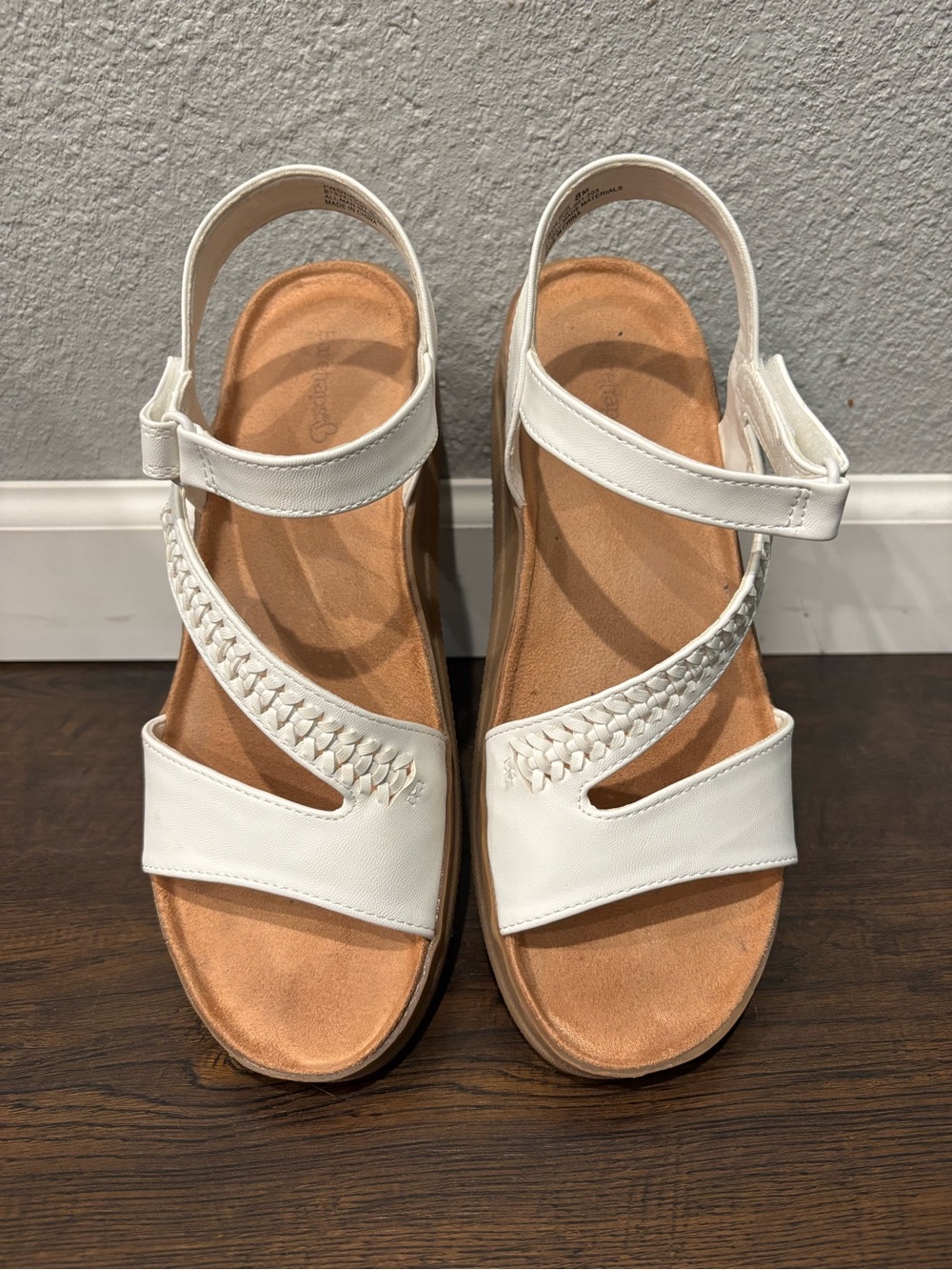 BareTraps White Braided Strap Slingback Sandals